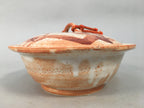 Japanese Ceramic Snack Bowl Lidded Kashiki Mino ware Vtg Pottery Round PP435