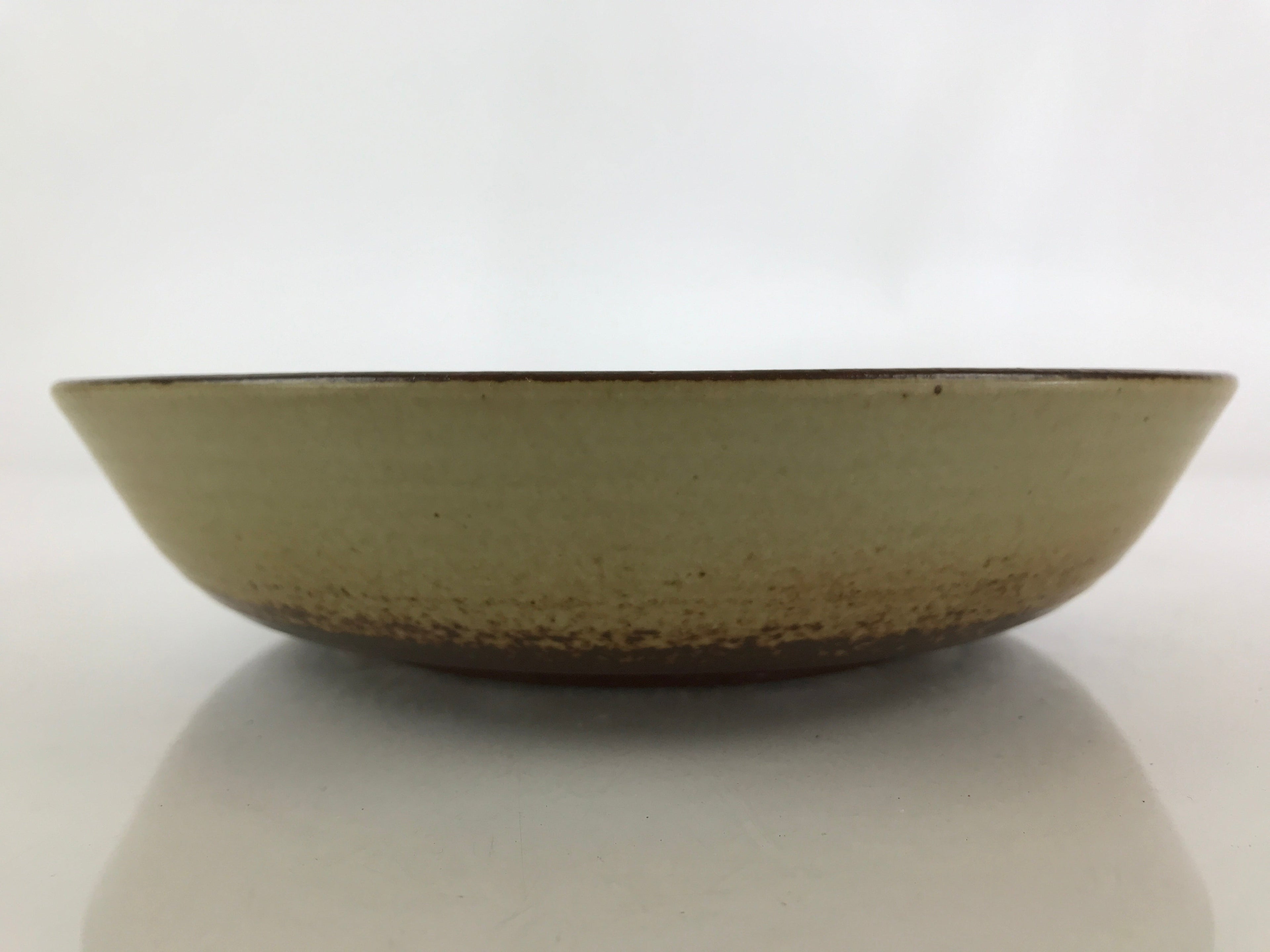 Japanese Ceramic Soup Bowl Vtg Deep Plate Silver Gold Flower Pattern Brown PY222
