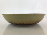 Japanese Ceramic Soup Bowl Vtg Deep Plate Silver Gold Flower Pattern Brown PY222