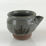 Japanese Ceramic Soy Sauce Dispenser Vtg Small Cup Pottery Yakimono Gray PY270