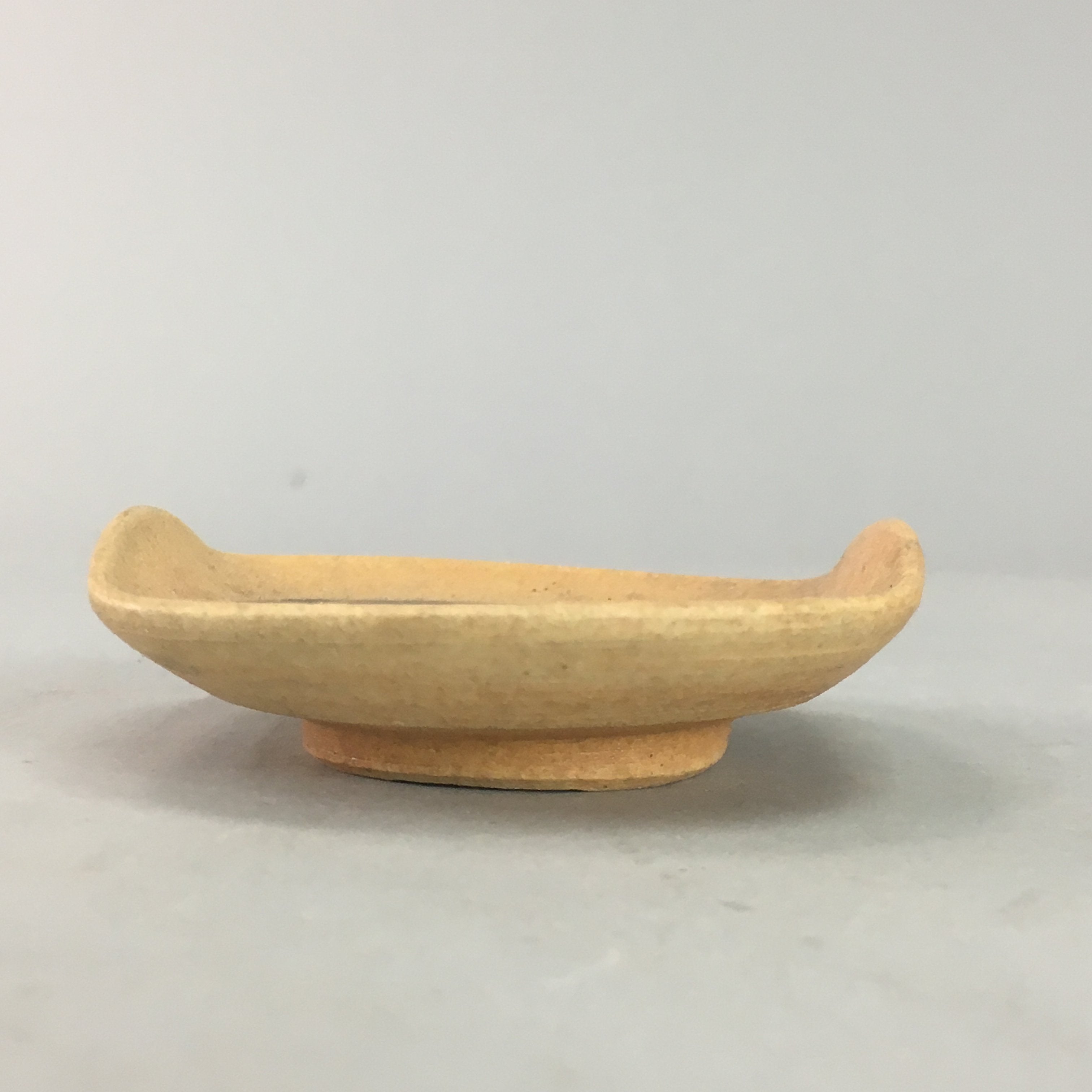 Japanese Ceramic Soy sauce Dipping Dish Kozara Orange Vtg Pottery Plate PT244
