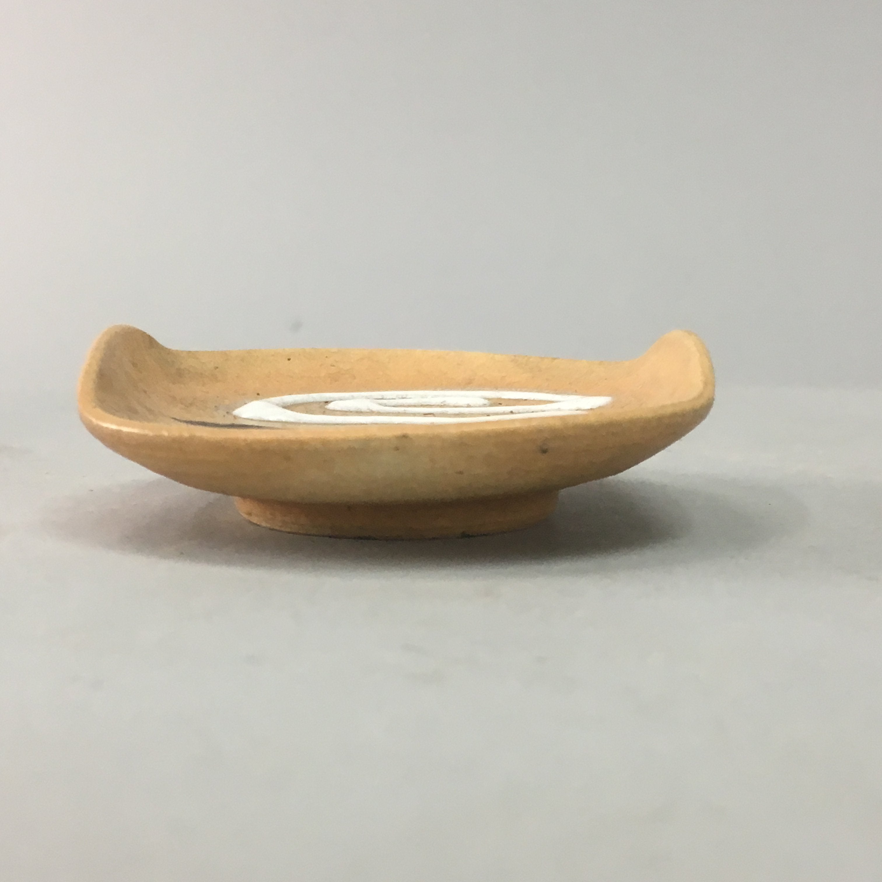 Japanese Ceramic Soy sauce Dipping Dish Kozara Orange Vtg Pottery Plate PT244