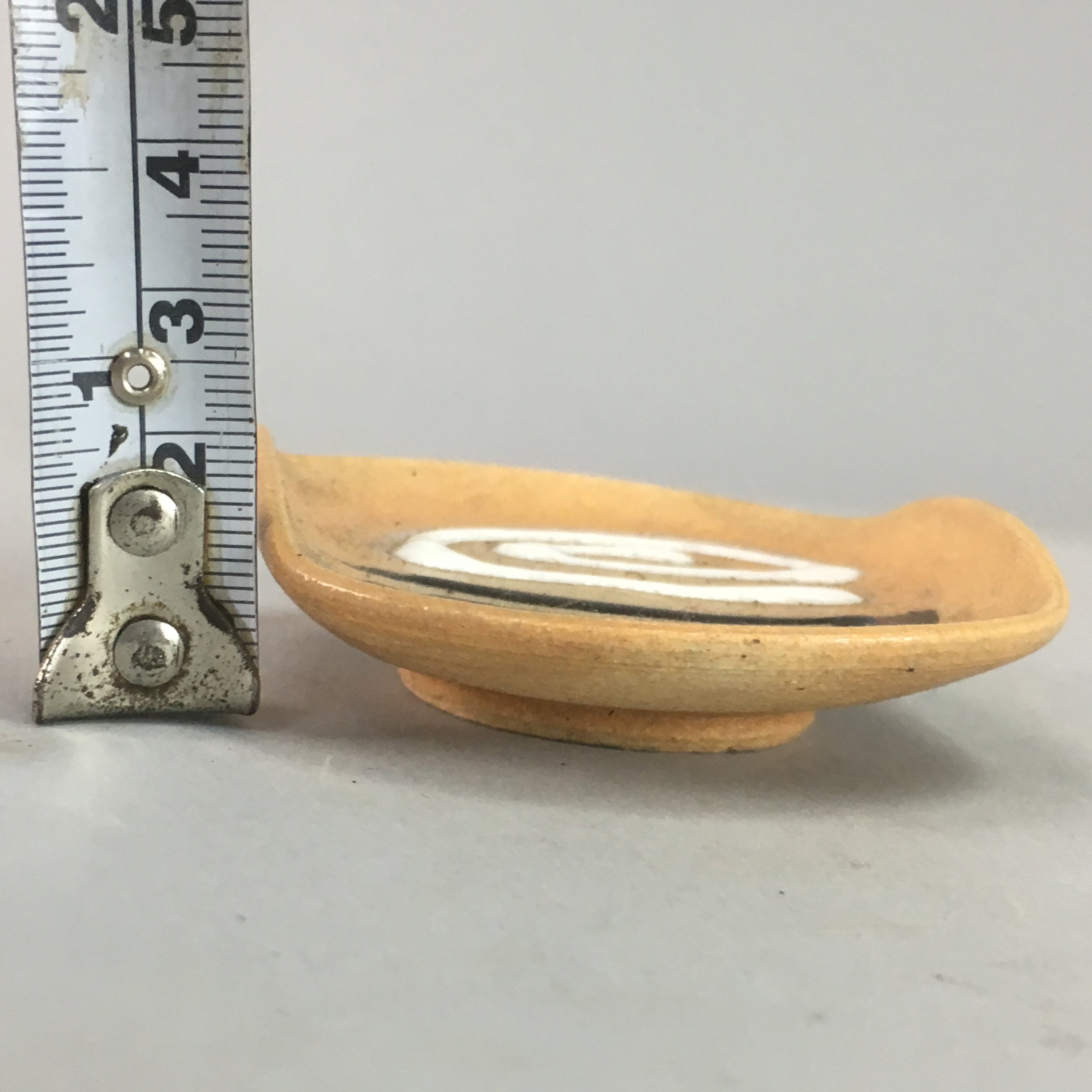 Japanese Ceramic Soy sauce Dipping Dish Kozara Orange Vtg Pottery Plate PT244