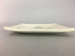 Japanese Ceramic Square Plate Kozara Seto ware Vtg Floral Crackle Pottery PT784