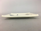Japanese Ceramic Square Plate Kozara Seto ware Vtg Floral Crackle Pottery PT787