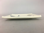 Japanese Ceramic Square Plate Kozara Seto ware Vtg Floral Crackle Pottery PT787