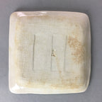 Japanese Ceramic Square Plate Kozara Vtg Pottery Lily of valley Crackle PT638