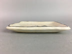 Japanese Ceramic Square Plate Kozara Vtg Pottery Lily of valley Crackle PT638