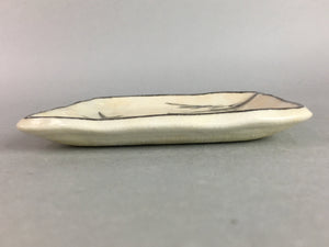 Japanese Ceramic Square Plate Kozara Vtg Pottery Tree Leaf Crackle PT639