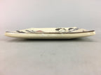 Japanese Ceramic Square Plate Vtg Pottery Floral Design Beige Sushi PT100