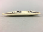 Japanese Ceramic Square Plate Vtg Pottery Floral Design Beige Sushi PT100