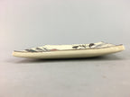 Japanese Ceramic Square Plate Vtg Pottery Floral Design Beige Sushi PT96