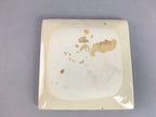 Japanese Ceramic Square Plate Vtg Pottery Floral Design Beige Sushi PT97