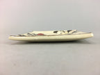 Japanese Ceramic Square Plate Vtg Pottery Floral Design Beige Sushi PT97