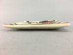 Japanese Ceramic Square Plate Vtg Pottery Floral Design Beige Sushi PT97