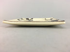 Japanese Ceramic Square Plate Vtg Pottery Floral Design Beige Sushi PT97
