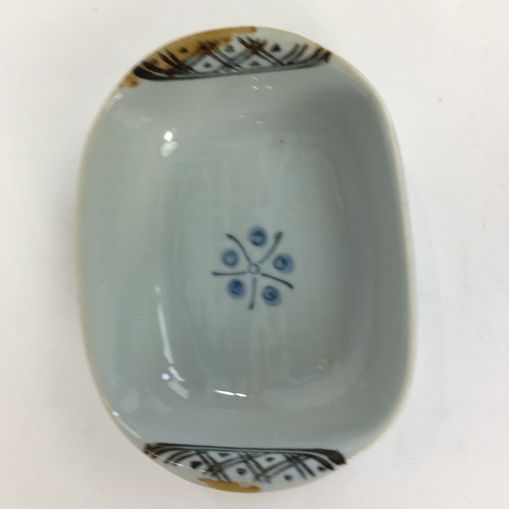 Japanese Ceramic Square Plate Vtg Pottery Red Chrysanthemum Design PP523
