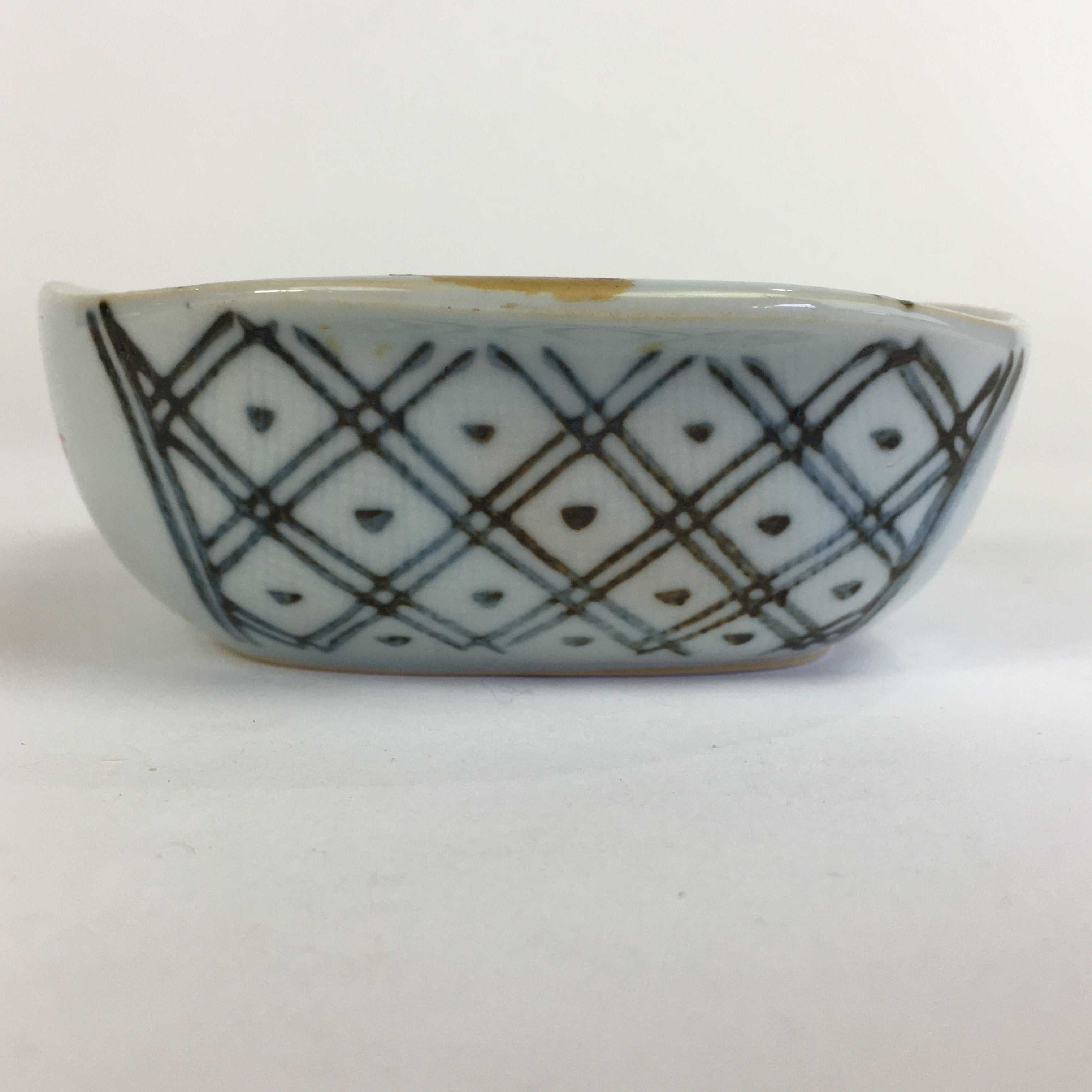 Japanese Ceramic Square Plate Vtg Pottery Red Chrysanthemum Design PP523