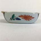 Japanese Ceramic Square Plate Vtg Pottery Red Chrysanthemum Design PP523