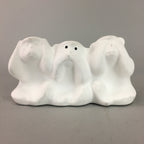 Japanese Ceramic Statue 3 Wise Monkeys Vtg Zodiac Figurine Lucky Charm BD410