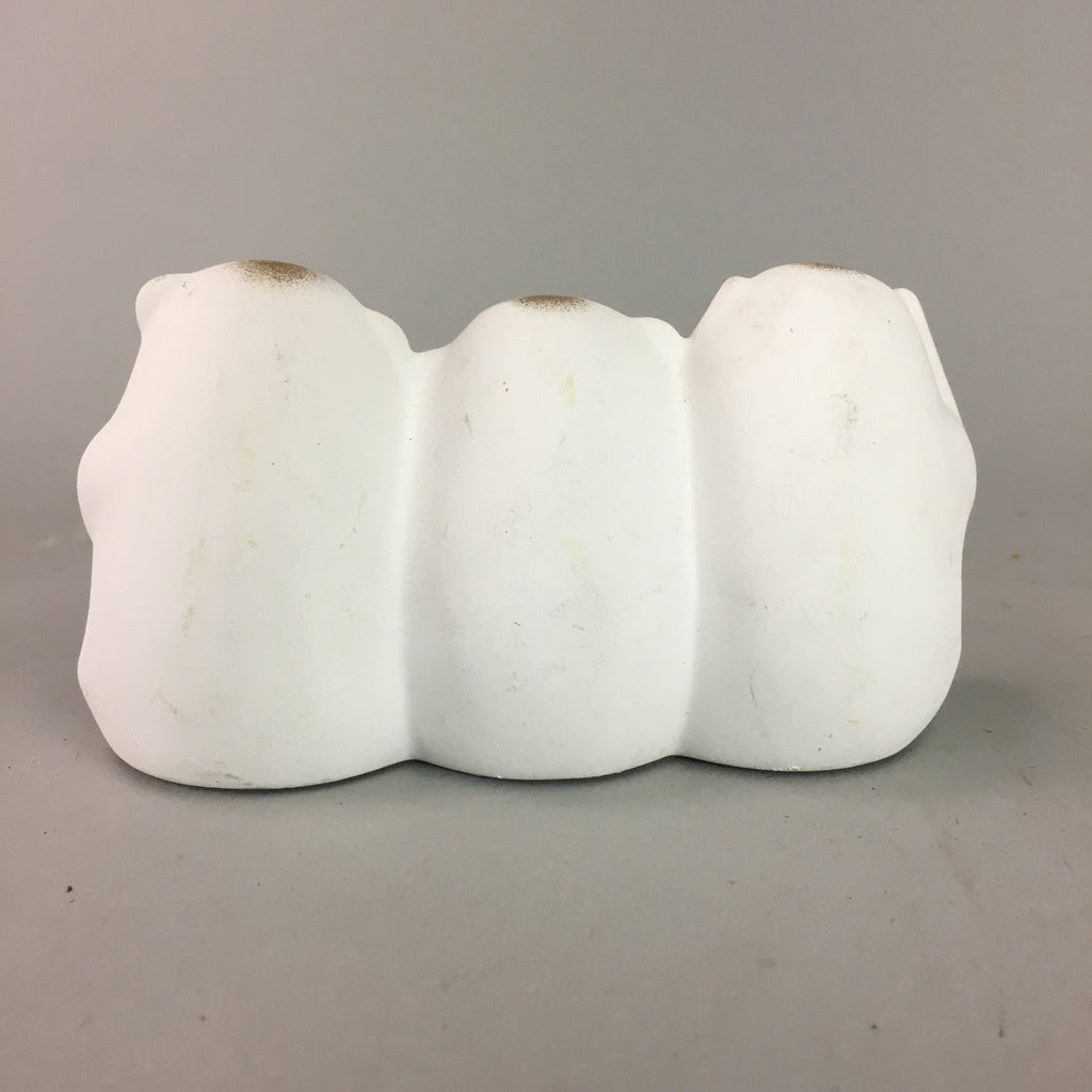 Japanese Ceramic Statue 3 Wise Monkeys Vtg Zodiac Figurine Lucky Charm BD410