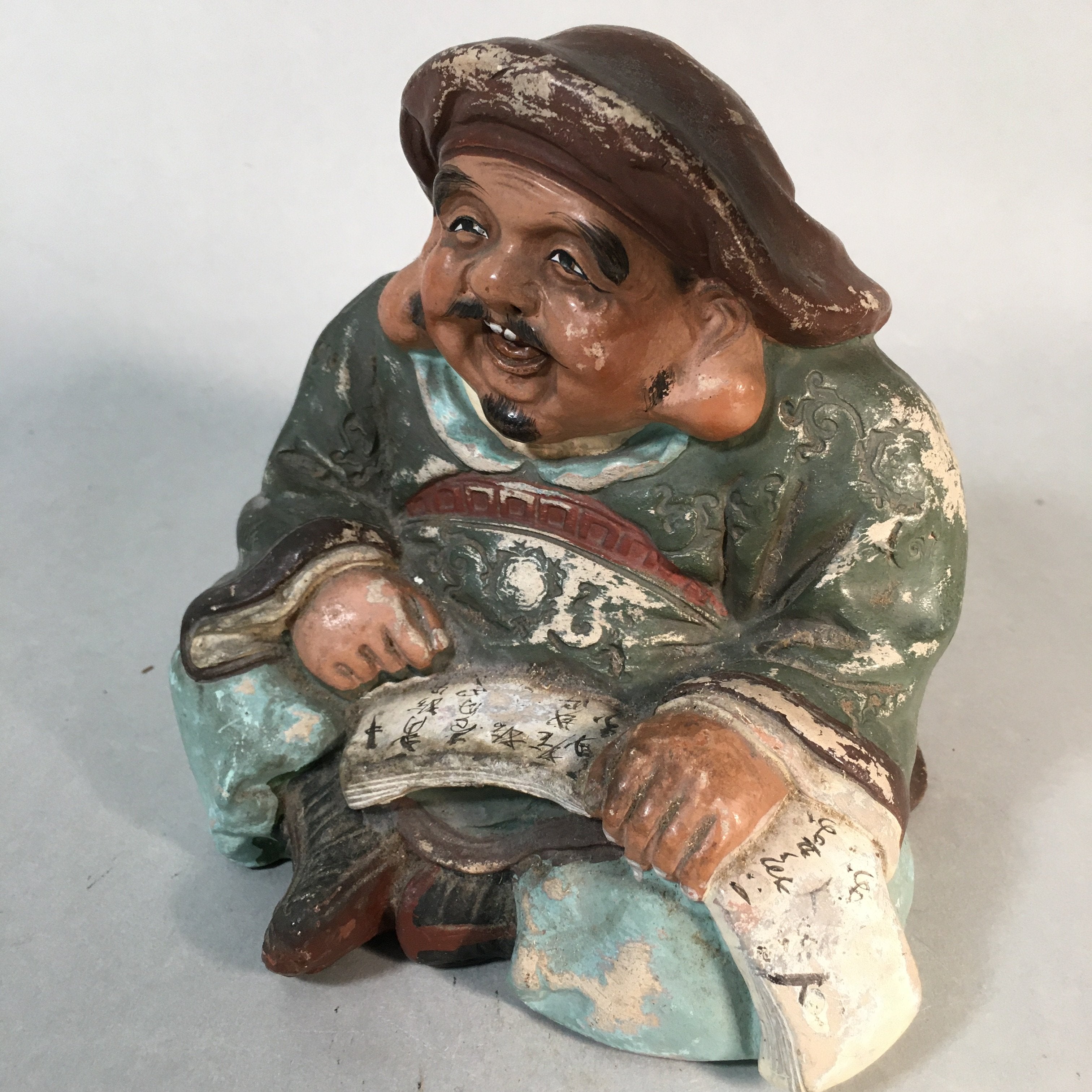Japanese Ceramic Statue Vtg 7 Gods Good Fortune Daikokuten BD546