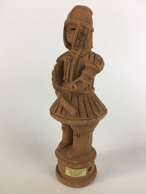 Japanese Ceramic Statue Vtg Haniwa Soldier Clay Figure Brown BD629