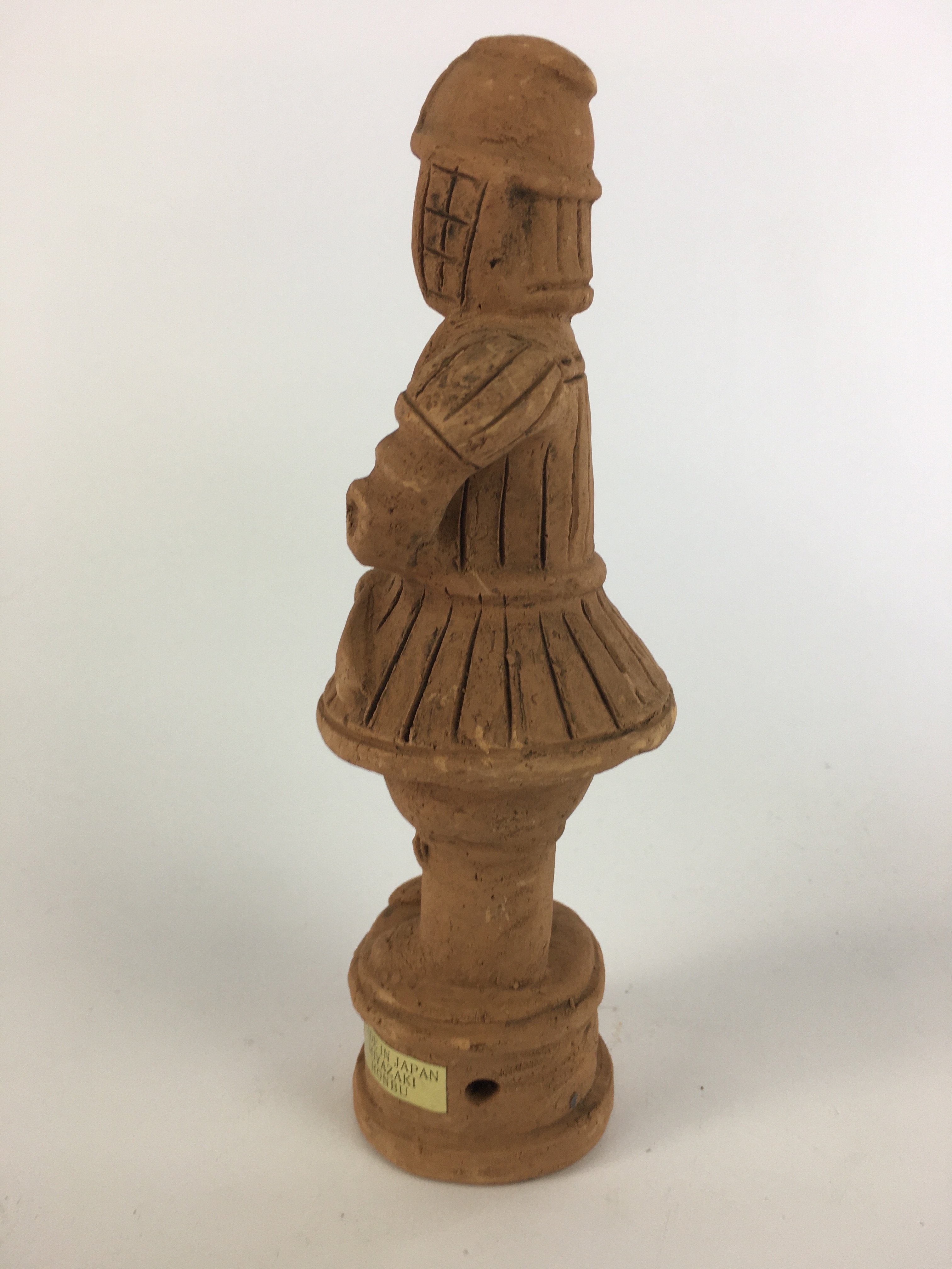 Japanese Ceramic Statue Vtg Haniwa Soldier Clay Figure Brown BD629