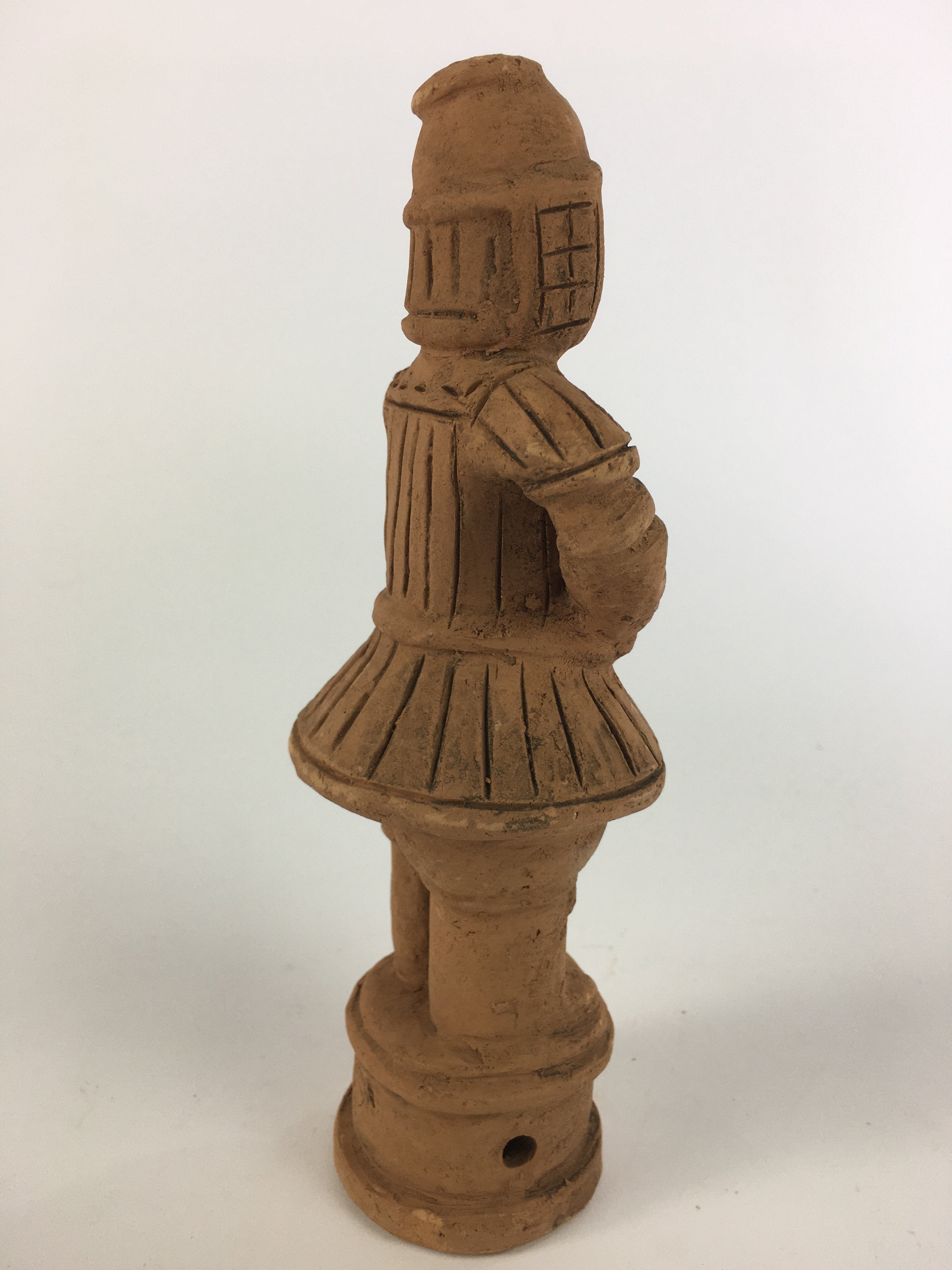 Japanese Ceramic Statue Vtg Haniwa Soldier Clay Figure Brown BD629
