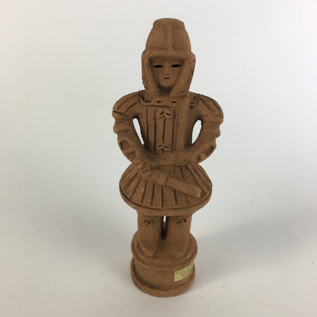 Japanese Ceramic Statue Vtg Haniwa Soldier Clay Figure Brown BD629