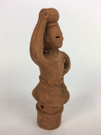 Japanese Ceramic Statue Vtg Haniwa Woman Clay Figure Brown Okimono BD640