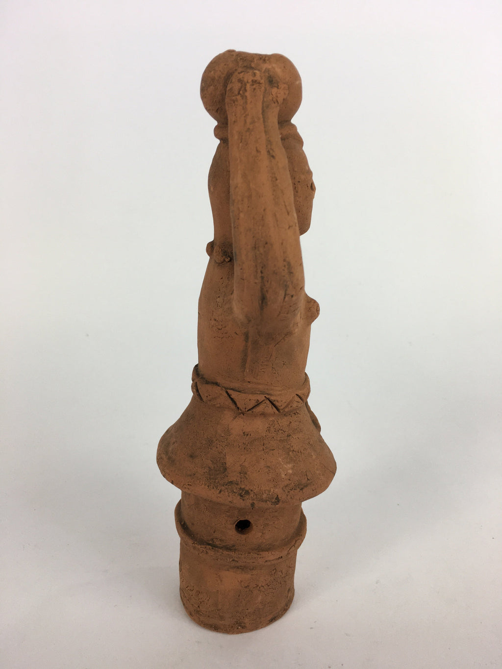 Japanese Ceramic Statue Vtg Haniwa Woman Clay Figure Brown Okimono BD640