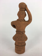 Japanese Ceramic Statue Vtg Haniwa Woman Clay Figure Brown Okimono BD640