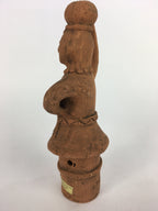 Japanese Ceramic Statue Vtg Haniwa Woman Clay Figure Brown Okimono BD640