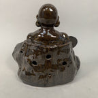 Japanese Ceramic Statue Vtg Old Man Beard Smile Big Belly Earlobes BD559