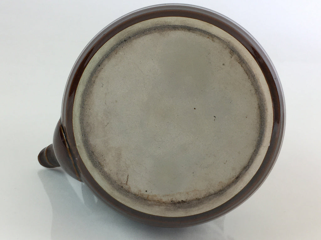 Japanese Ceramic Takatori Ware Large Teapot Vtg Ame-yu Brown Kyusu PY168