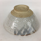 Japanese Ceramic Tea Bowl Shino Ware Vtg Ceremony Chawan White Pottery GTB738