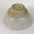 Japanese Ceramic Tea Bowl Shino Ware Vtg Ceremony Chawan White Pottery GTB738