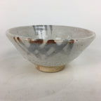 Japanese Ceramic Tea Bowl Shino Ware Vtg Ceremony Chawan White Pottery GTB738