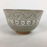 Japanese Ceramic Tea Bowl Vtg Ceremony Chawan Flower Pattern Pottery GTB740