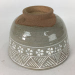 Japanese Ceramic Tea Bowl Vtg Ceremony Chawan Flower Pattern Pottery GTB740