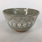 Japanese Ceramic Tea Bowl Vtg Ceremony Chawan Flower Pattern Pottery GTB740