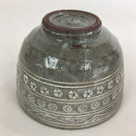 Japanese Ceramic Tea Bowl Vtg Ceremony Chawan Flower Pattern Pottery GTB762