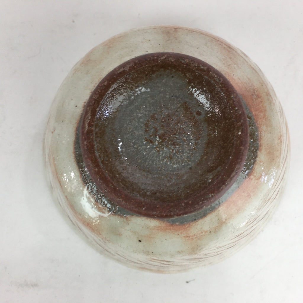 Japanese Ceramic Tea Bowl Vtg Ceremony Chawan Flower Pattern White Pink GTB764
