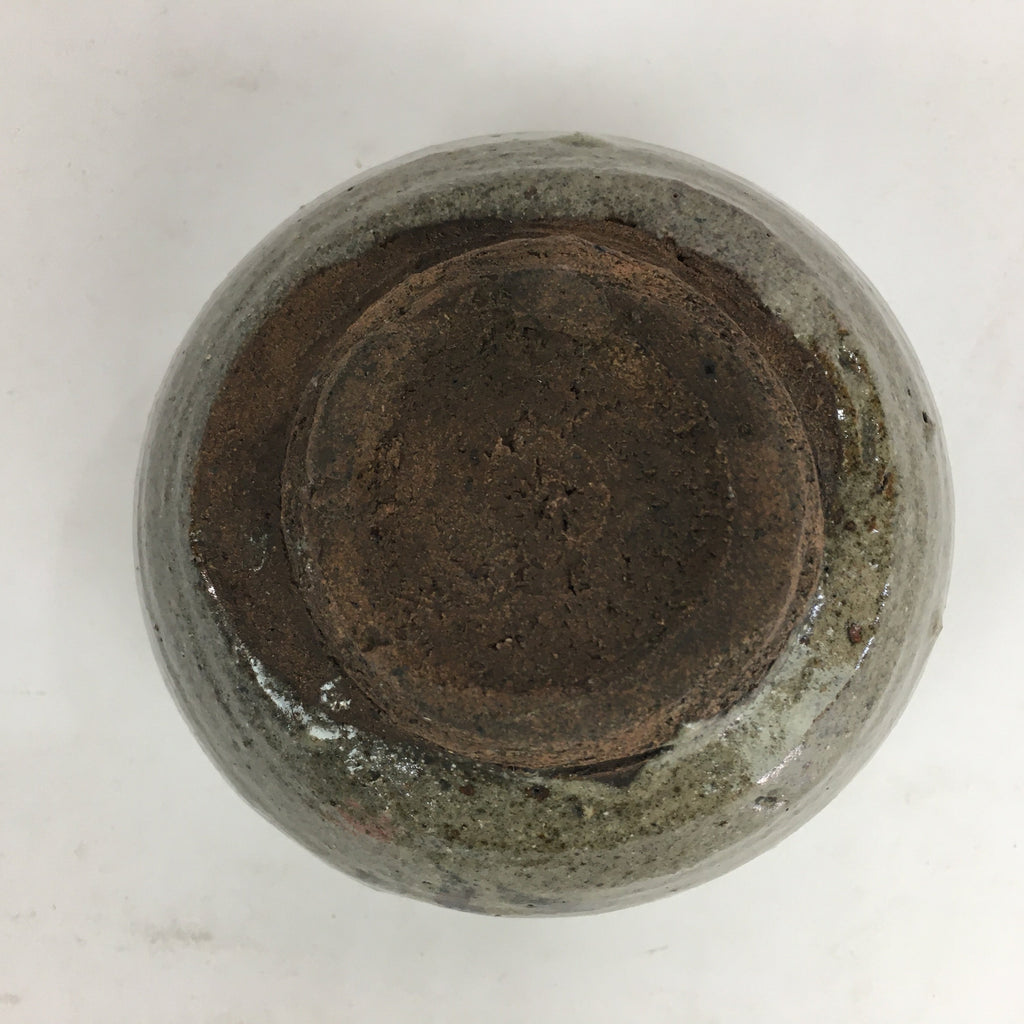 Japanese Ceramic Tea Bowl Vtg Ceremony Chawan Gray Flower Design GTB768