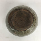 Japanese Ceramic Tea Bowl Vtg Ceremony Chawan Gray Flower Design GTB768
