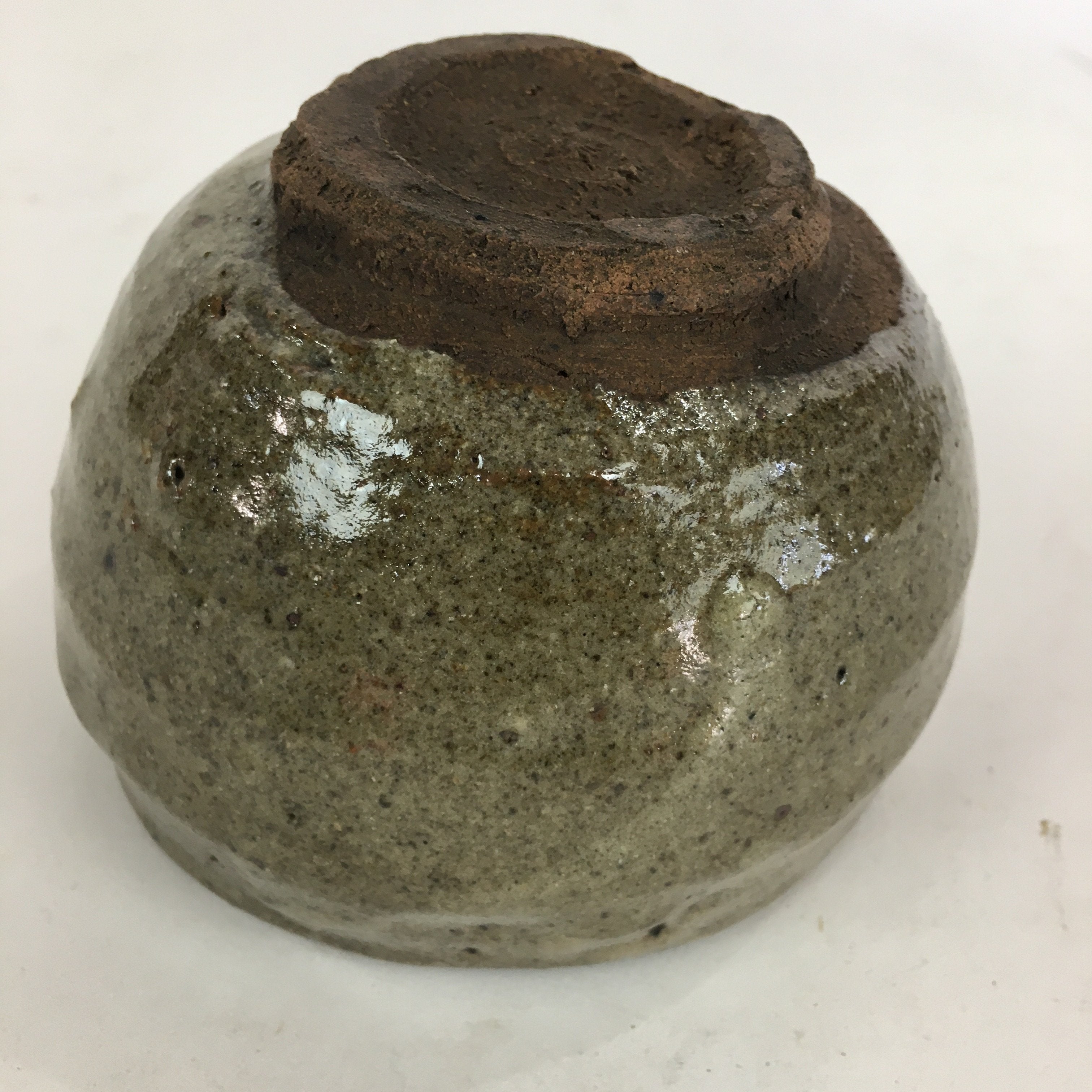 Japanese Ceramic Tea Bowl Vtg Ceremony Chawan Gray Flower Design GTB768
