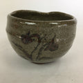 Japanese Ceramic Tea Bowl Vtg Ceremony Chawan Gray Flower Design GTB768