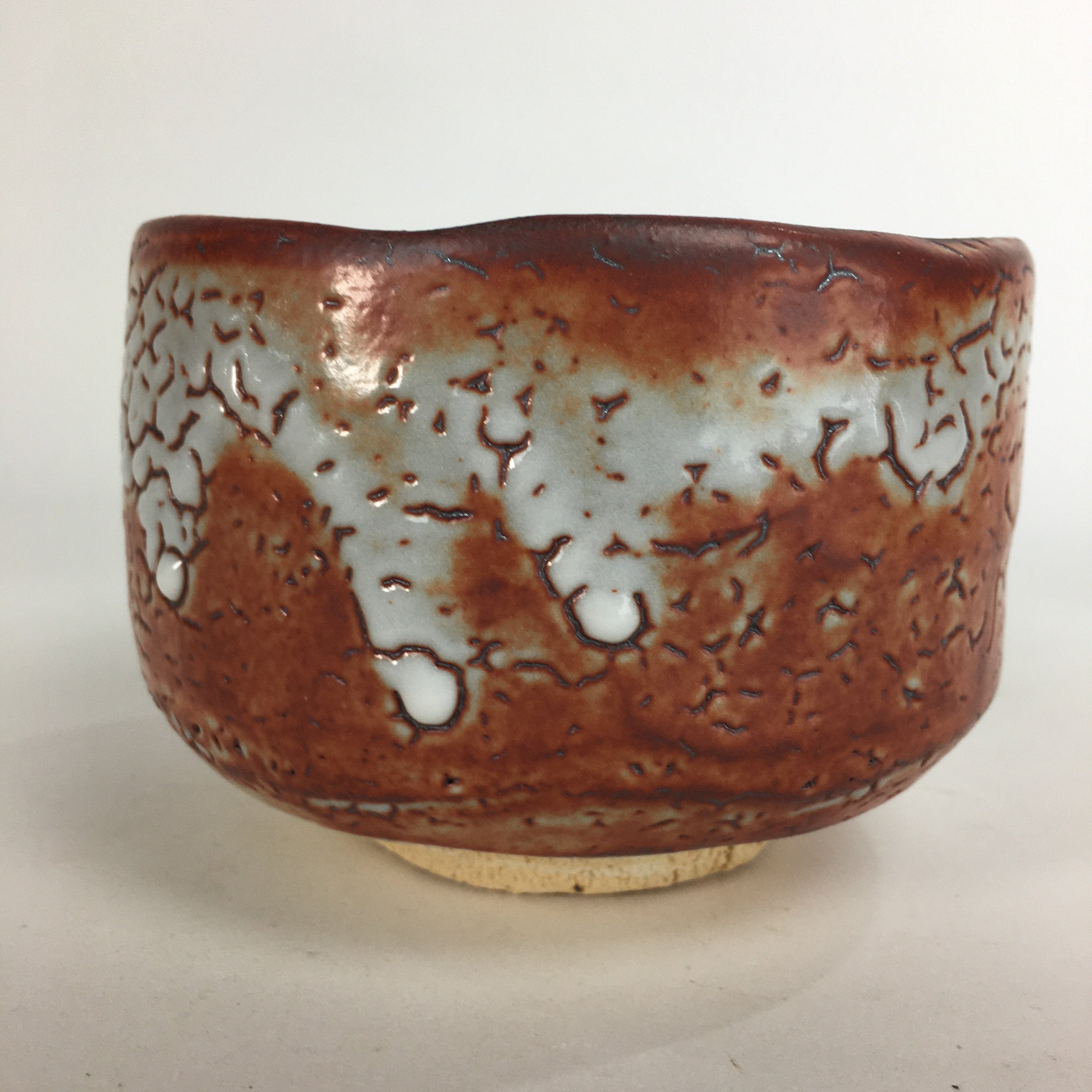 Japanese Ceramic Tea Bowl Wooden Box Kogen Kiln Aka-Shino Ware Chawan PX547
