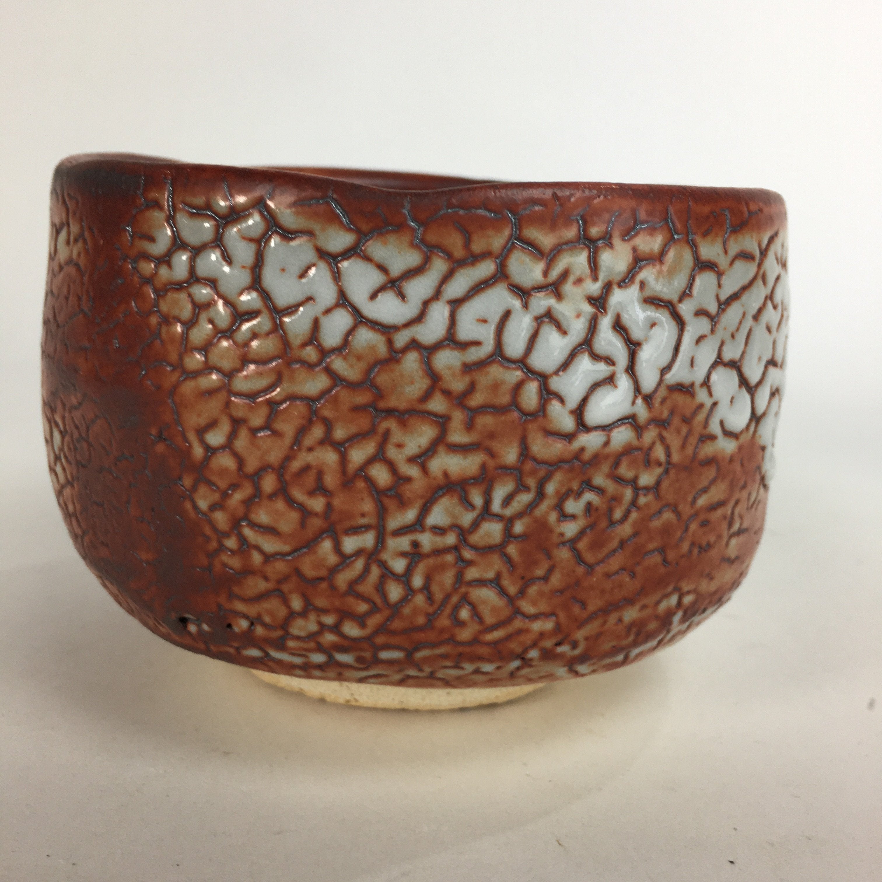 Japanese Ceramic Tea Bowl Wooden Box Kogen Kiln Aka-Shino Ware Chawan PX547
